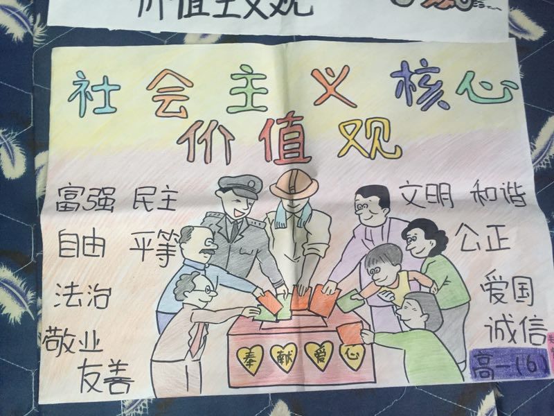 市三高开展“践行社会主义核心价值观”手抄报评比活动
